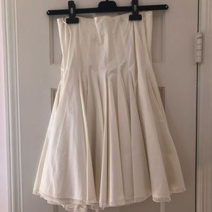 White Alaia High Waist Pleated Skirt, Size S